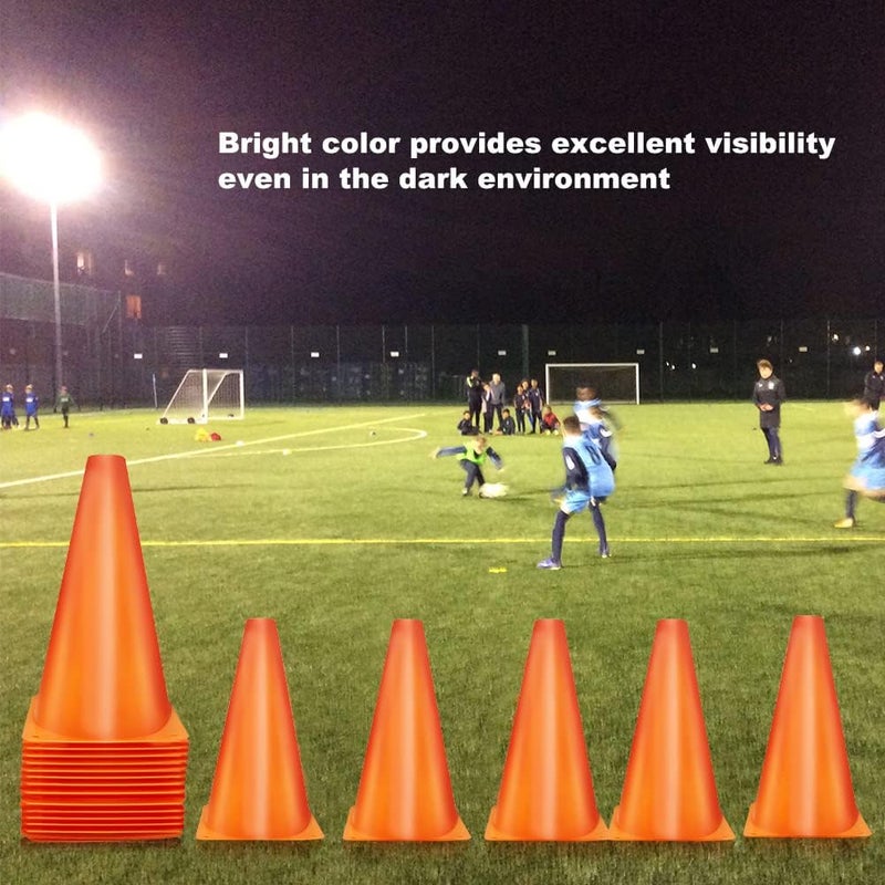 MIVERYEA Cones Sports 9 Inch, 15 Pack Training Cones for Soccer Practice, Agility Field Cone Set for Drills Football Basketball, Plastic Cones for Outdoor Indoor Games - Image 4